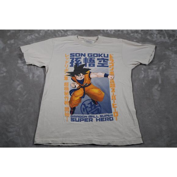 Dragon Ball Super Son Goku Shirt Mens Medium Beige Anime Graphic Tee 2022 Toei - Picture 1 of 7